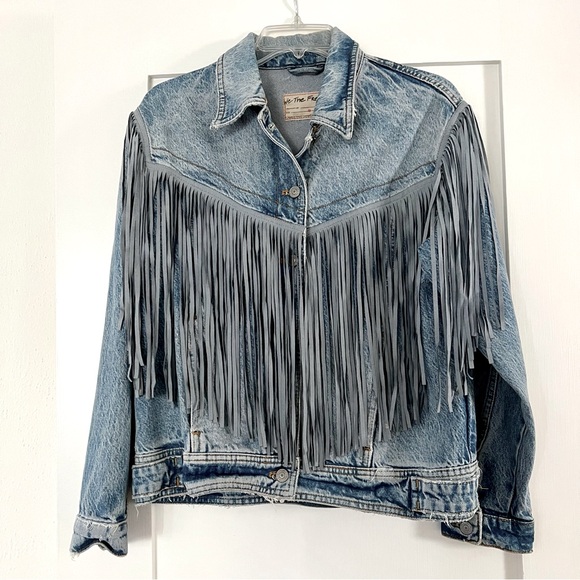 Free People Denim Fringe Jacket, XS - Picture 5 of 9